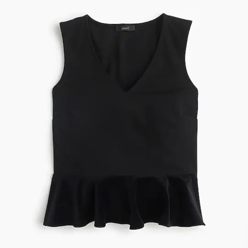 NWT J.Crew Velvet Peplum Top